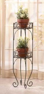 New** Verdigris Style Two Tier Plant Stand
