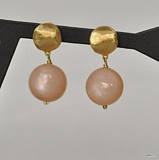   New $770 MARCO BICEGO 18K Gold Orange Moonstone Drop Earrings SALE