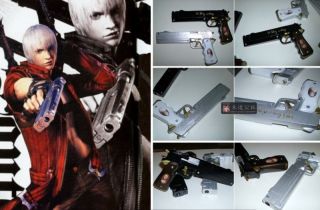 DMC Devil May Cry 4 Dante Cosplay Costume Ebony & Ivory gun