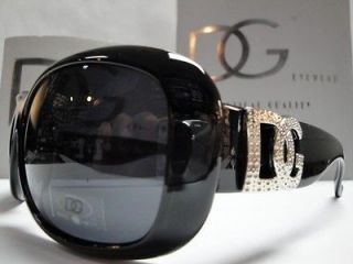 NEW VINTAGE FASHION LADIES WOMEN BLACK D.G. Eyewear SUN GLASSES SUPER 