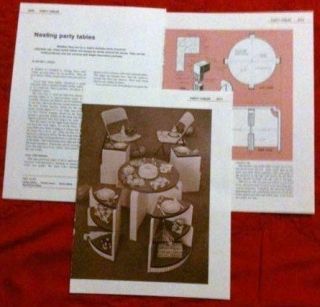   1974 PLANS~NESTING PARTY TABLES SPACE SAVER FOR SMALL APARTMENTS