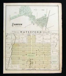 1876 Erie County Map Waterford Fairview   Girard Station Lake City 