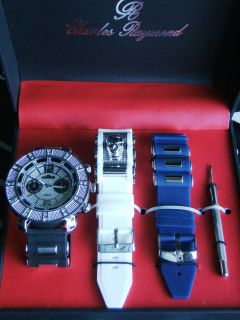 MENS WATCH GIFT BOX SET HOT CELEBRITY HIP HOP BLING STYLE NEW HOT 