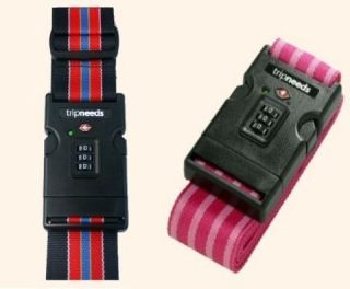 TripNeeds TSA Luggage strap with searchcheck warning   pink or red 