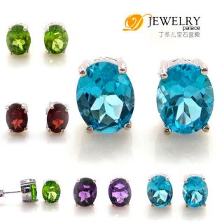 Carat Blue Topaz Genuine Diamond Earring