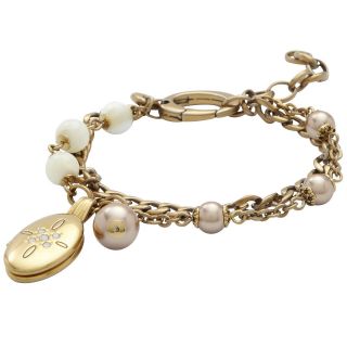 BRAND NEW LADIES FOSSIL GOLD PLATED LOCKET BRACELET WAS £70 NOW £24 