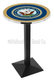 United States Navy 36 or 42 Tall L217 Square Base Pub Bar Table   28 