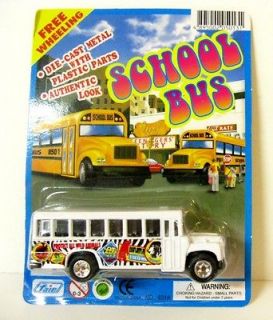 School Bus Diecast Model ?164 Free Wheeling Toy White NEW