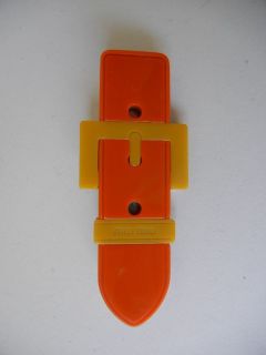 MIU MIU by Prada Orange w/ Yellow Gold Plex Belt Buckle Pin Brooch w 