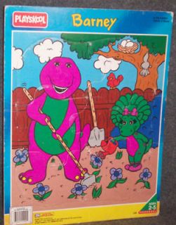 Playskool BARNEY IN THE GARDEN 6 PC FRAME PUZZLE