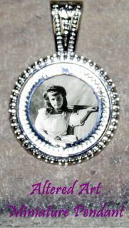   ANASTASIA altered Art Silver Ornament Frame Pendant 4 Necklace