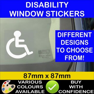 Disabled Car Window Stickers Self Adhesive Vinyl Disability 