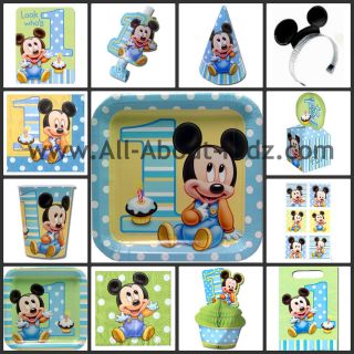 Disney Baby MICKEY MOUSE 1st First Birthday PARTY SUPPLIES   Make Your 