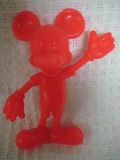   1971 MICKEY MOUSE Solid Red Plastic Figurine by Marx Co.6 Tall Disney
