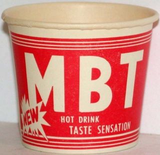 Old paper cup MBT New Hot Drink Sensation 2oz size unused new old 