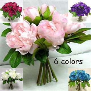 colors~ 12 Peony Bouquet Wedding Silk Flowers