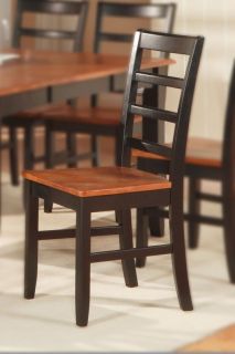 SET OF 2 PARFAIT DINING ROOM KITCHEN DINETTE WOOD CHAIRS IN BLACK 