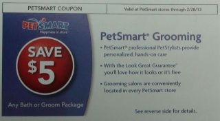  through 2/28/13 GROOMING $5.00 off coupons $10 