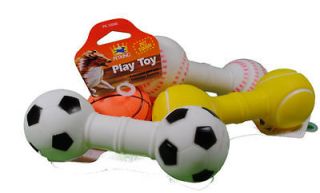Lot of 4 Sports Ball 6 Vinyl Dog Toy With Squeaker