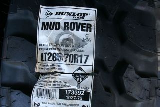   New LT 265 70 17 Dunlop Mud Rover Tires OWL 6 PLY *SHIPPING DISCOUNT
