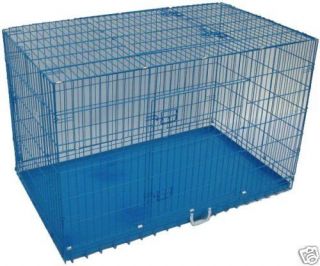   Doors Folding Dog Pet Bed House Folding Metal Crate Cage Kennel w