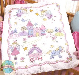 Cross Stitch Kit ~ Plaid Bucilla Princess & Castle Crib Cover / Quilt 