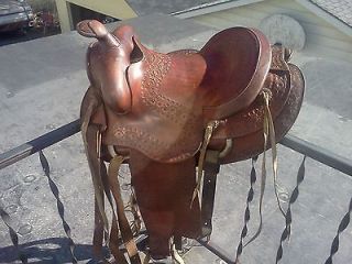   1930s Buck Steiner 15 Leather Trail Riding Horse Saddle Antique