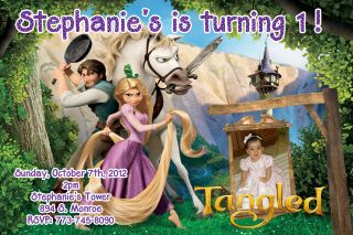 Disney Princess Tangled Birthday party photo invitation U Print Disney 