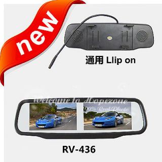 Double 4.3 Car Lcd Mirror Monitor Reverse Kit Screen + 2 Camera 