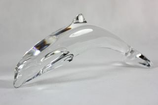 BACCARAT SIGNED LEAD CRYSTAL GLASS DOLPHIN DIVING MADE IN FRANCE