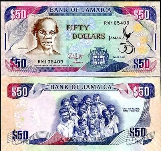 JAMAICA 50 DOLLARS 50TH COMMORATIVE INDEPENDENCE 2012 PICK NEW ~ UNC