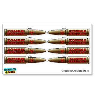   Repellent Rifle Bullets Red   AK 47 AR 15   Set of 8   Window Stickers