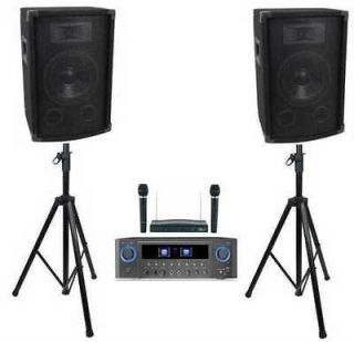 Complete 1000 Watt DJ System, NEW 15 Speakers Amplifier Wireless 