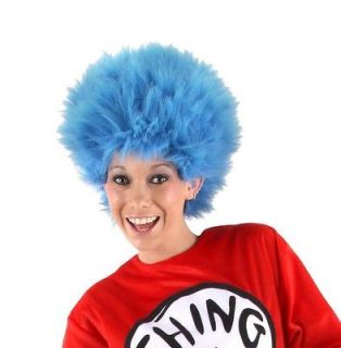 Dr. Seuss   Thing 1  or  Thing 2 Shirt and Wig   Adult Costume
