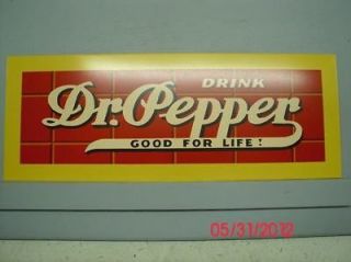 Antique DR. PEPPER Adv RED BRICK METAL PANEL / SIGN for Drink Box Old 