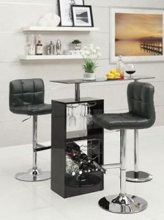 New Black Color Bar Unit with Wine Storage