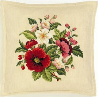 Eva Rosenstand Cross Stitch Kit   Mixed Flowers Cushion