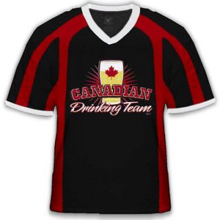 Canadian Drinking Team Mens V neck Sport T shirt Beerfest Beer Games 