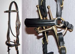   COMFORT Baroque GOLD PIPING Padded DROP Noseband Dressage Bridle NEW