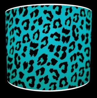 Blue Leopard Animal Print Drum Lampshade Ceiling Lights Table Lamps 