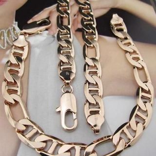   filled necklace+brace​let set mens stud chain link jewelry 76g/9mm