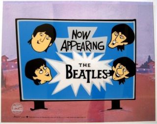 THE BEATLES NOW APPEARING Animation Cartoon Sericel Cel