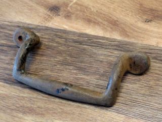 drawer pull original finish old antique cast iron rustic industrial 