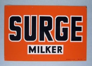 1940s SURGE MILKER Metal Sign Dairy Milk Farm Equipment