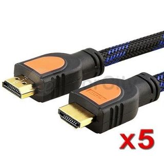   Mesh Black/Blue High Speed HDMI Cable 10Ft 3m For PS3 Blu Ray Player