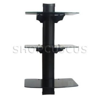 DVD Player Cable Box 3 TIER Wall Mount Shelf Stand Direct TV Glass 