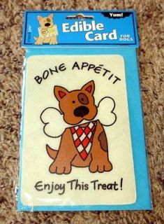   RAWHIDE BONE APPETIT, Enjoy This Treat EDIBLE CARD   FOR DOGS NEW