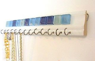 Ocean Blue Mosaic Necklace Holder Jewelry Bracelet Rack Organizer