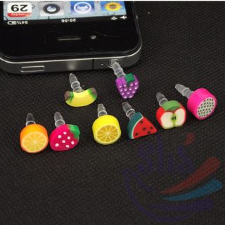 pc Fruit 3.5mm Anti Dust Earphone Jack Plug Stopper Cap For iPhone 
