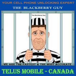 Telus Canada   Curve 9320 9360 9380 Blackberry Unlock Code Inst Man
